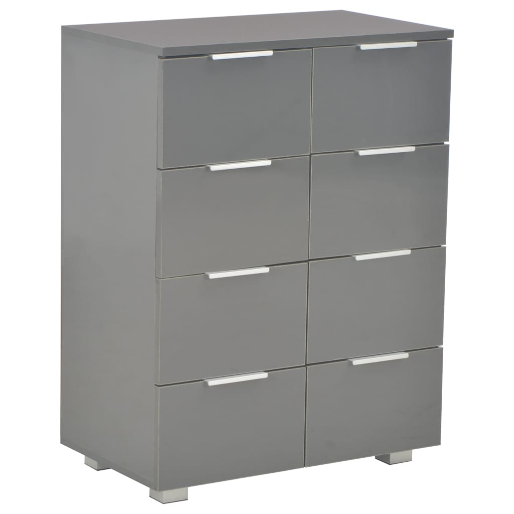 kommode 60x35x80 konstrueret træ grå højglans