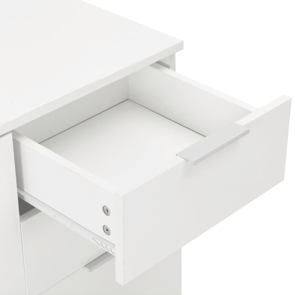 skænk 71 x 35 x 80 cm konstrueret træ hvid højglans