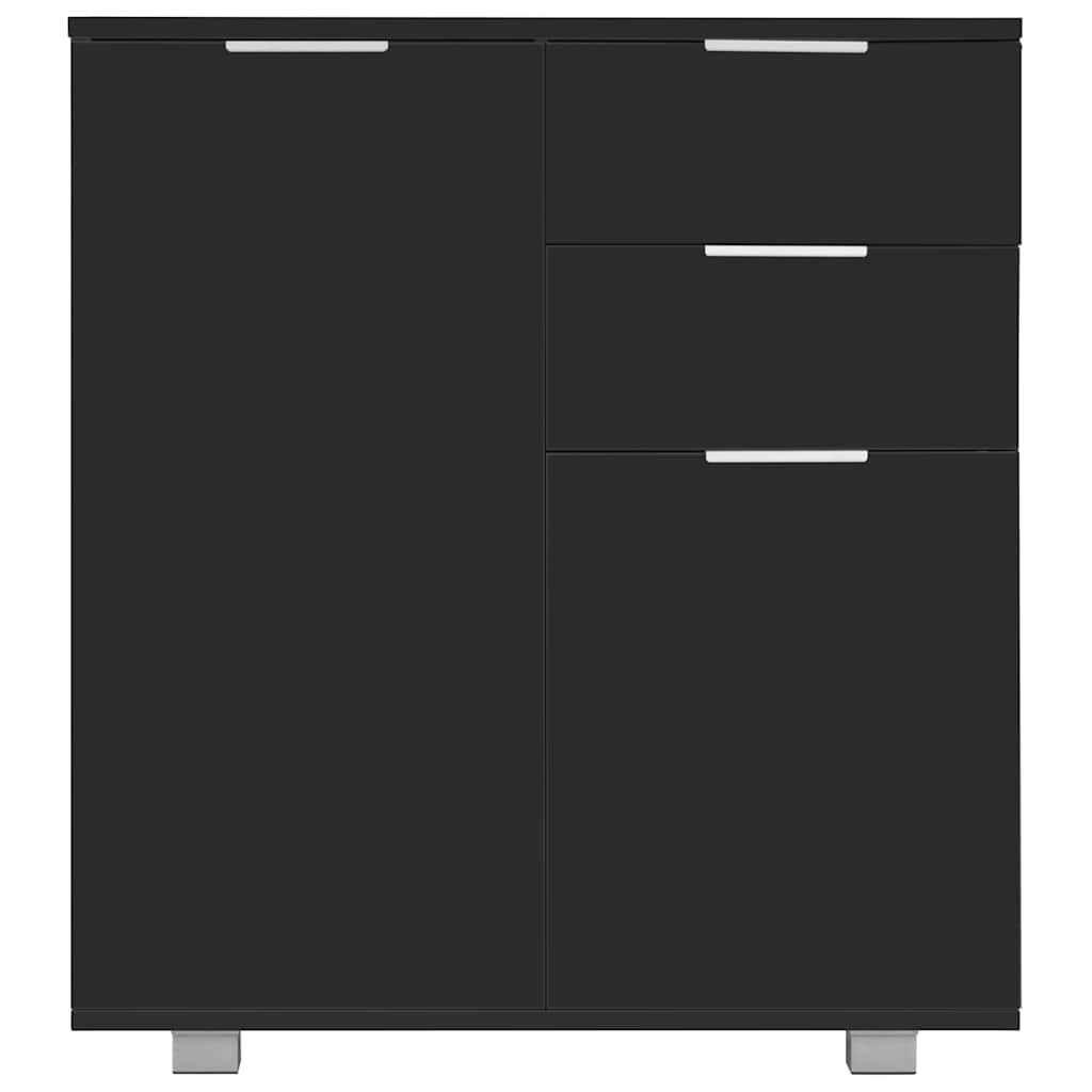 skænk 71x35x80 cm konstrueret træ sort højglans