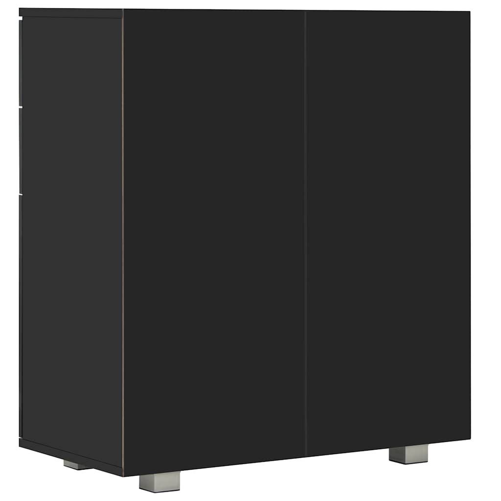 skænk 71x35x80 cm konstrueret træ sort højglans
