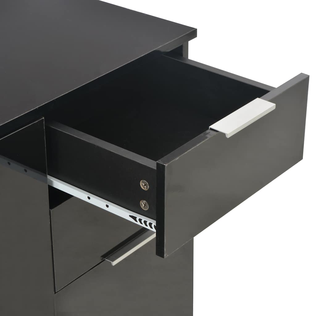 skænk 71x35x80 cm konstrueret træ sort højglans