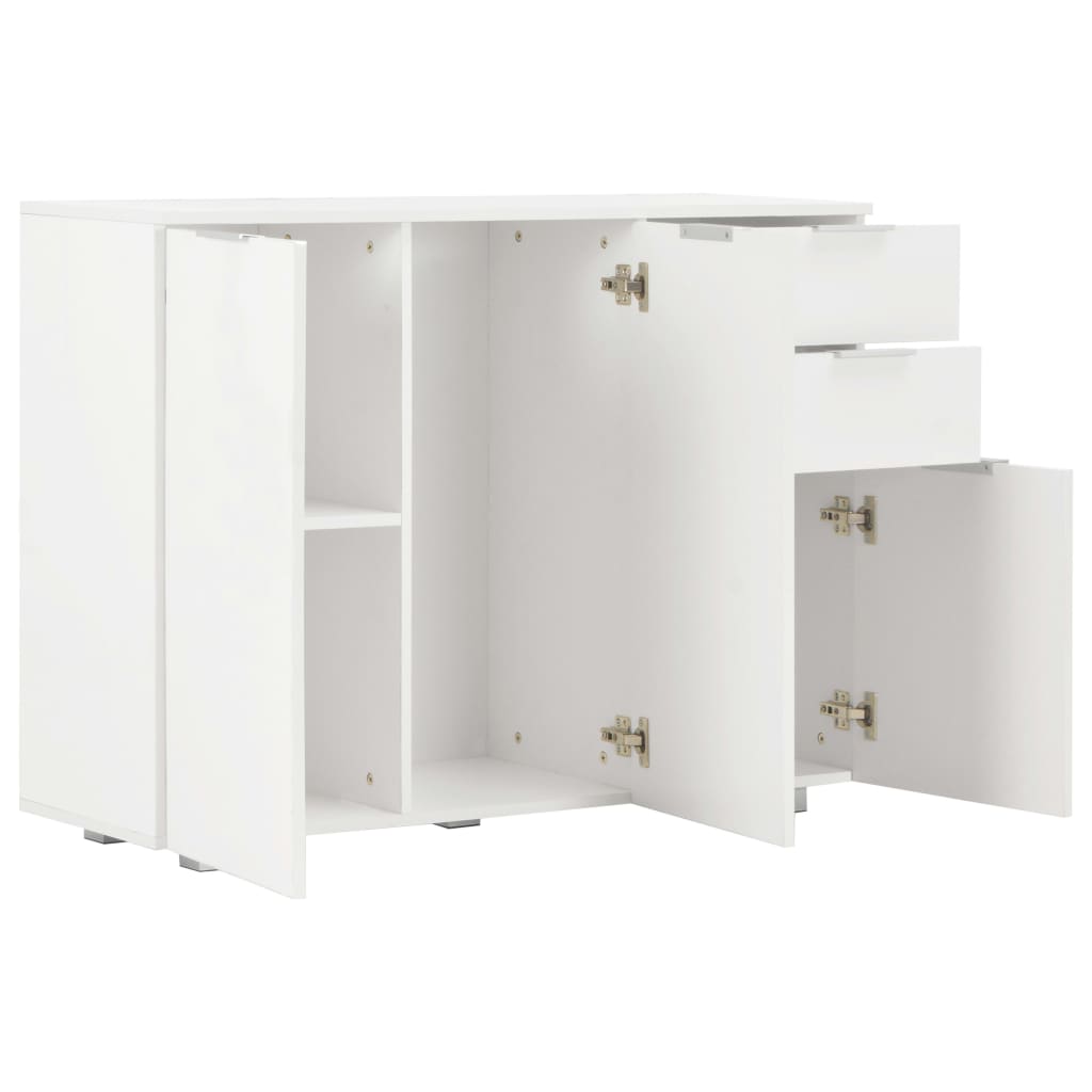 skænk 107x35x80,5 cm hvid højglans