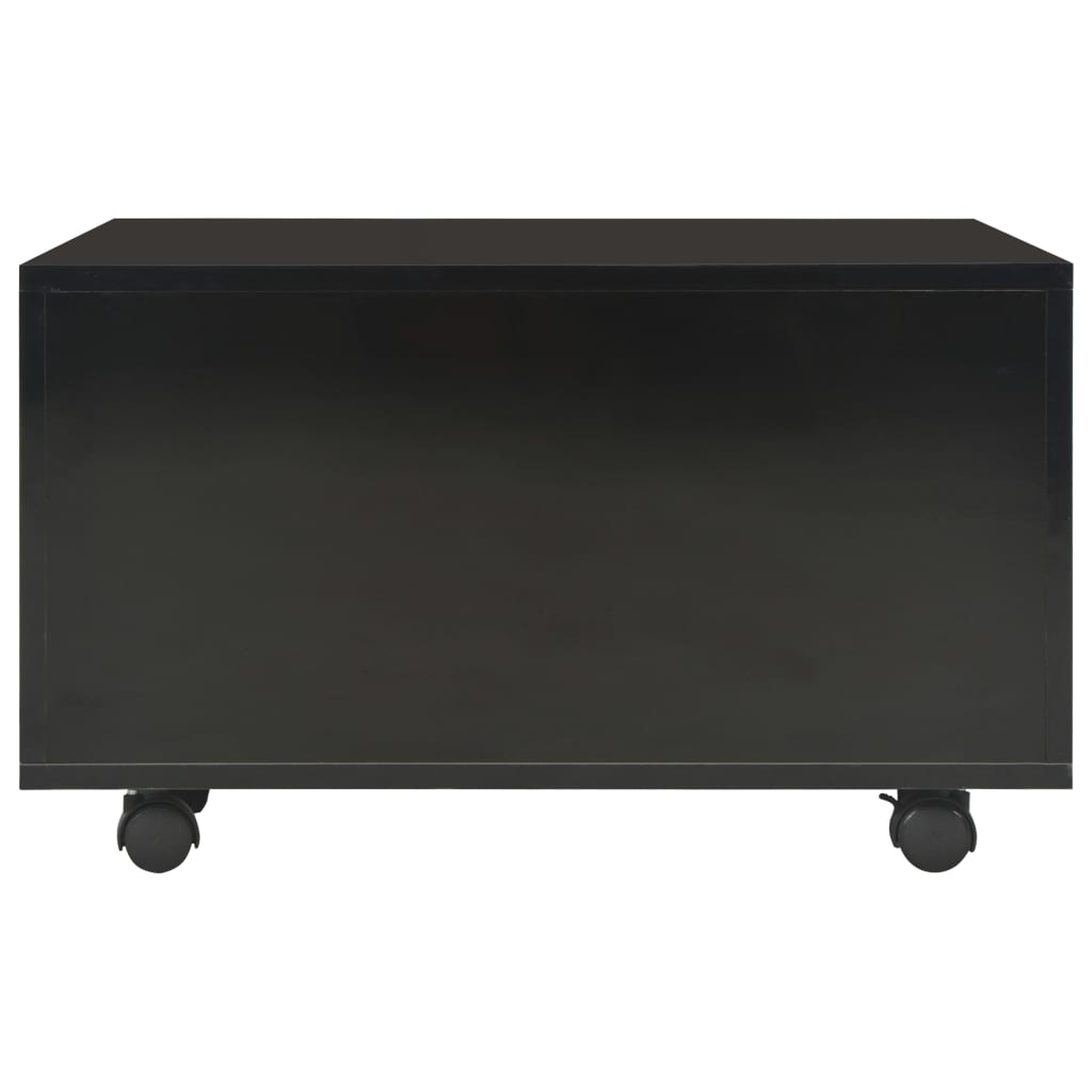 sofabord 60x60x35 cm konstrueret træ sort højglans