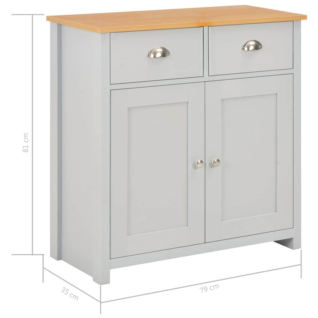 skænk 79x35x81 cm grå