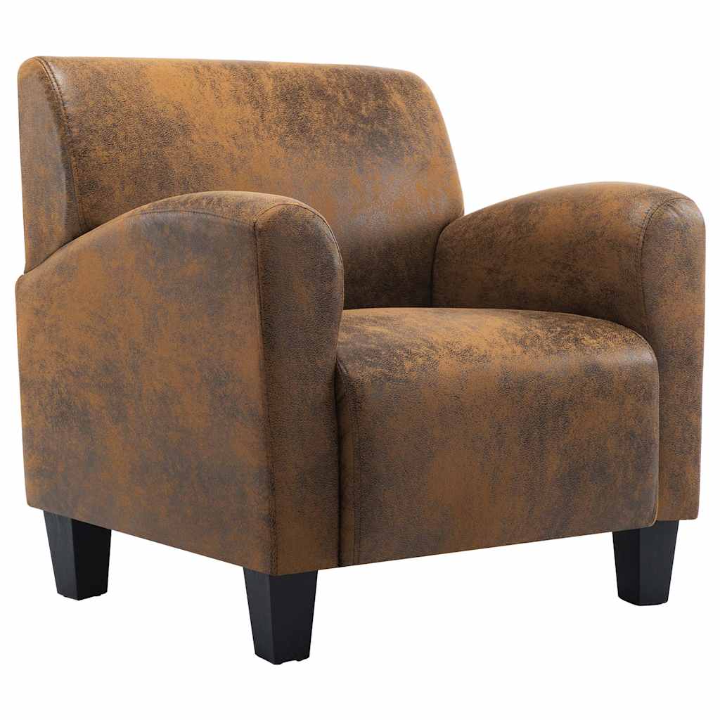 sofastol brun 70x69x72 cm kunstlæder