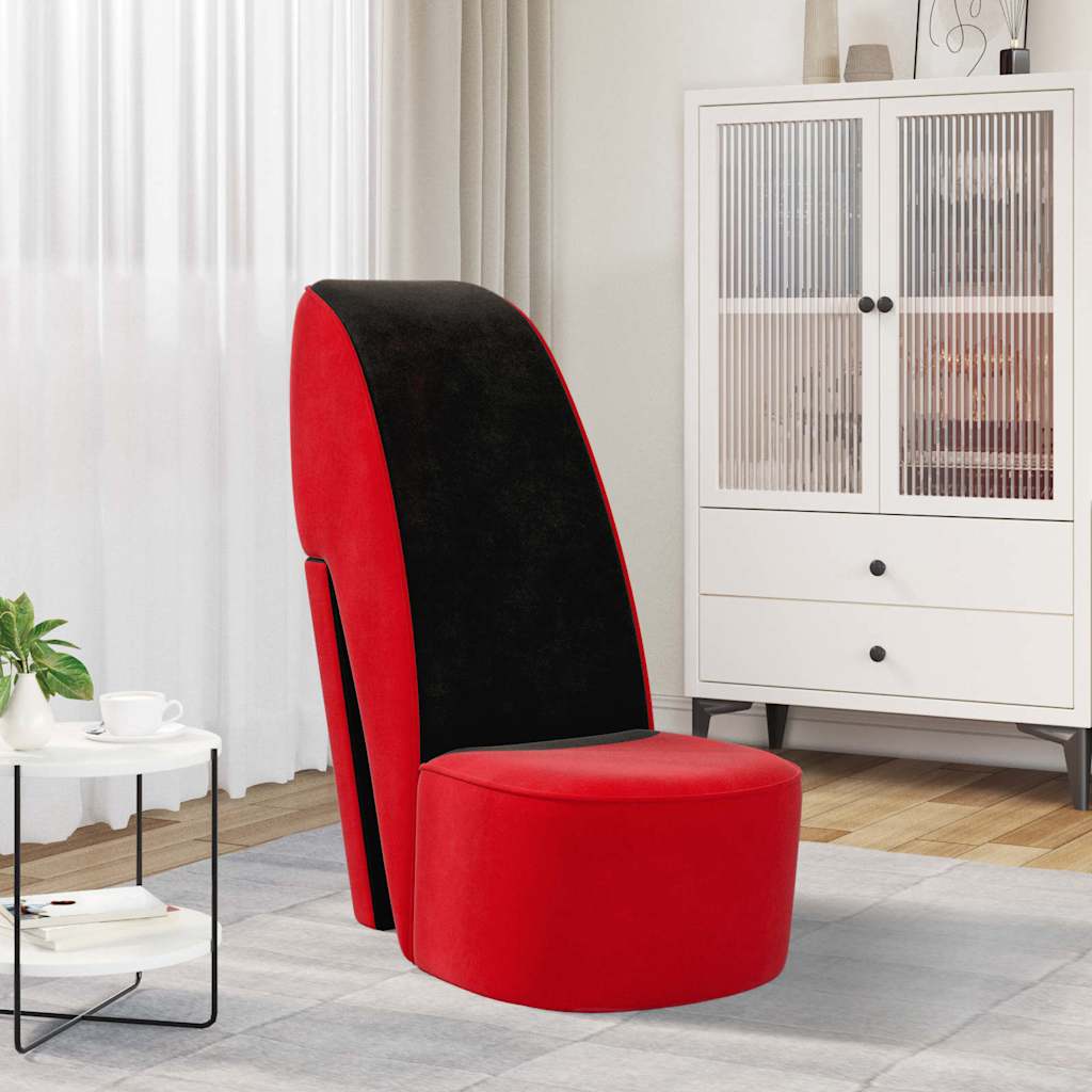 stol højhælet sko-design fløjl rød