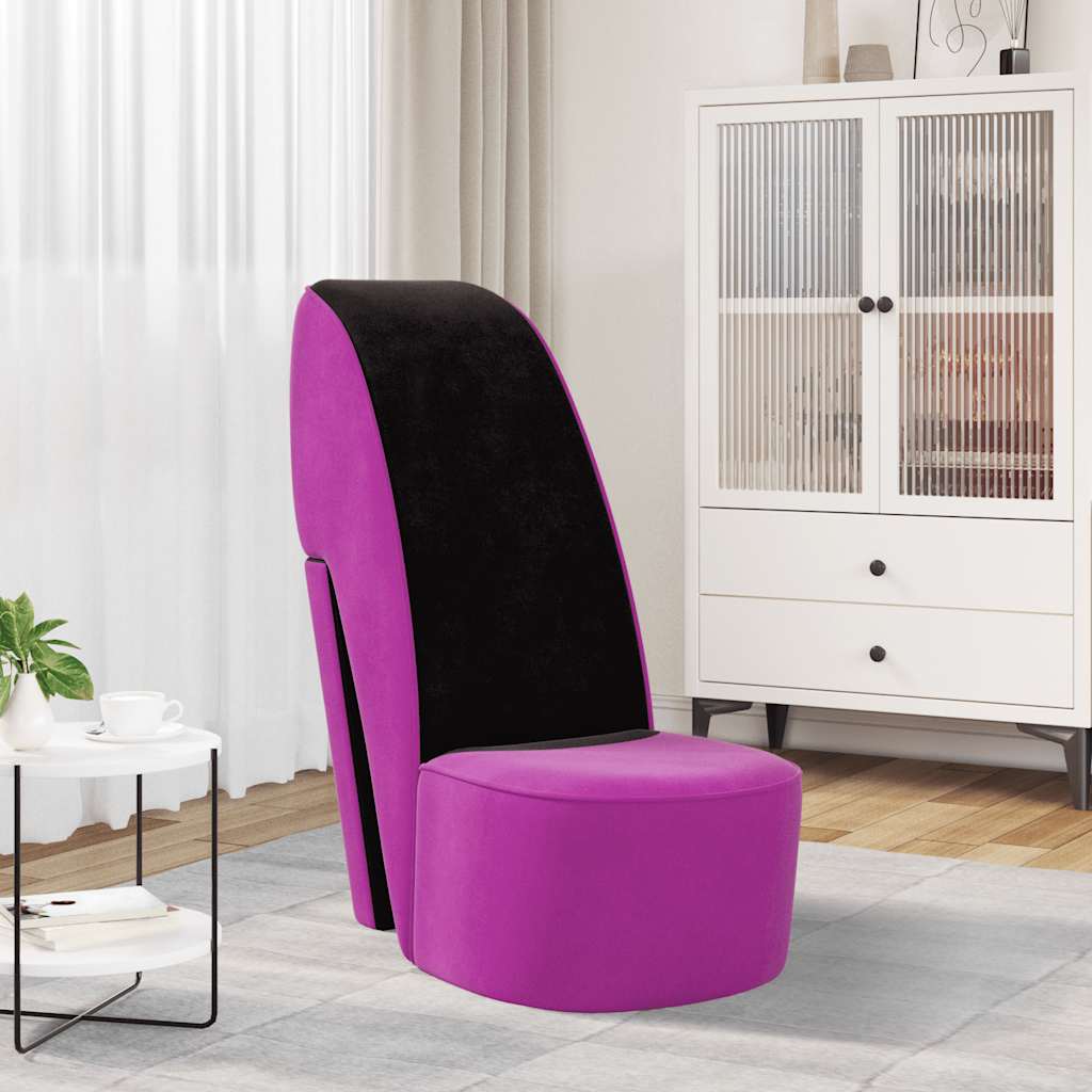 stol højhælet sko-design fløjl lilla