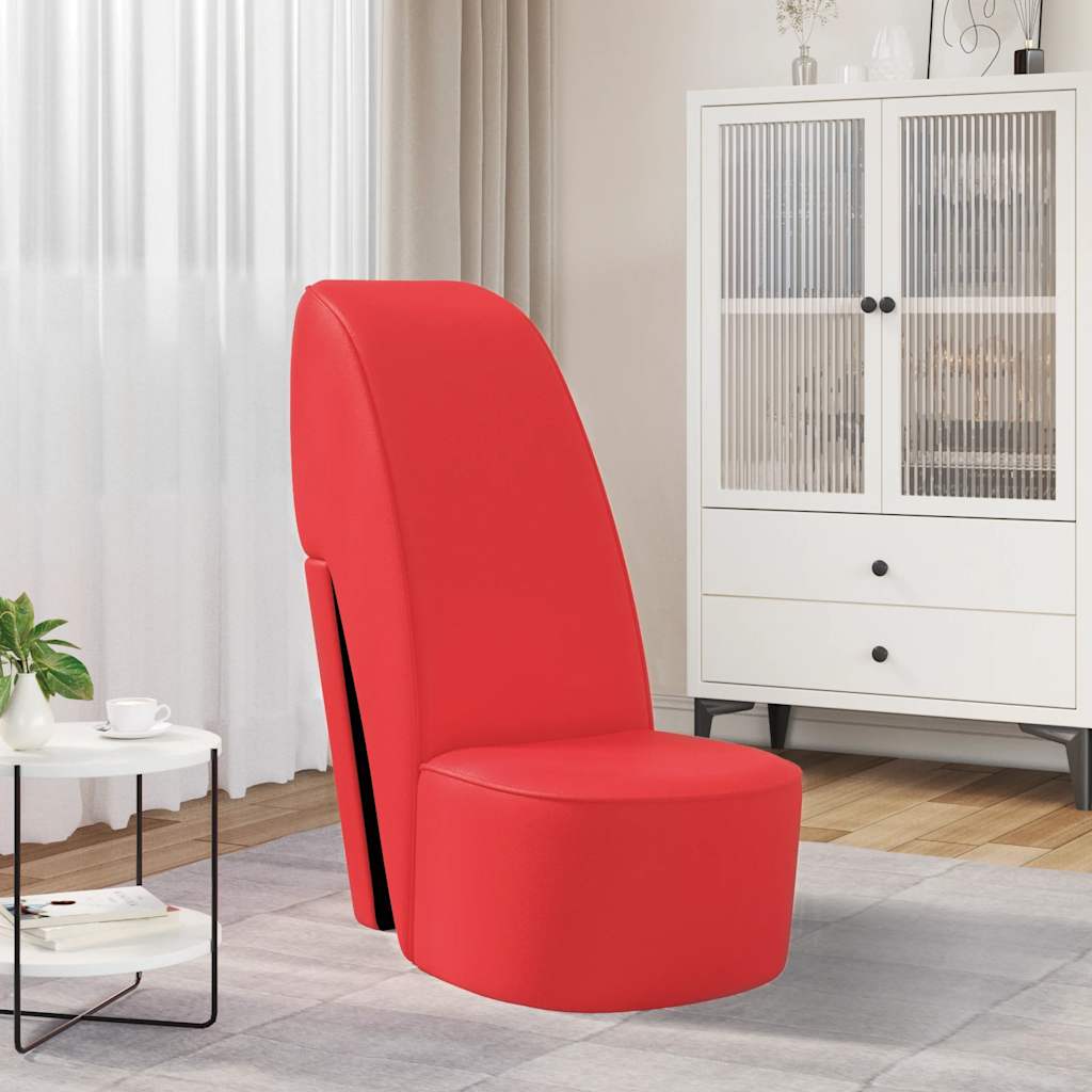 stol højhælet sko-design kunstlæder rød