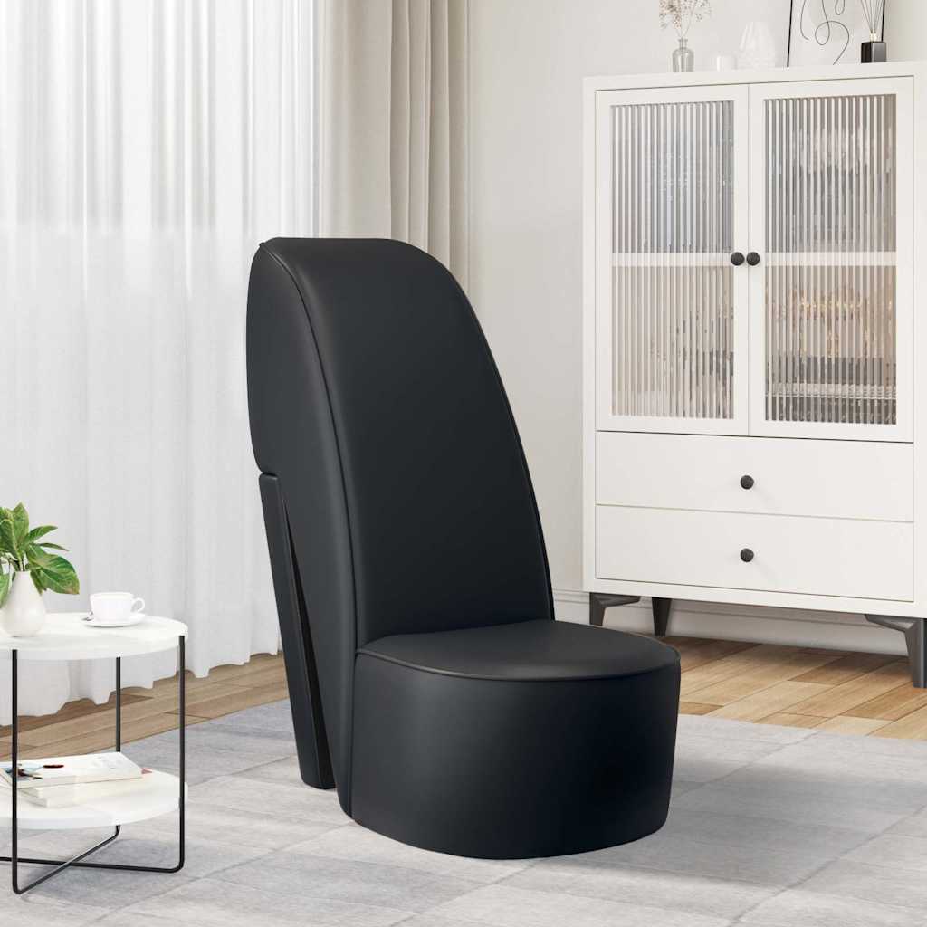 stol højhælet sko-design kunstlæder sort