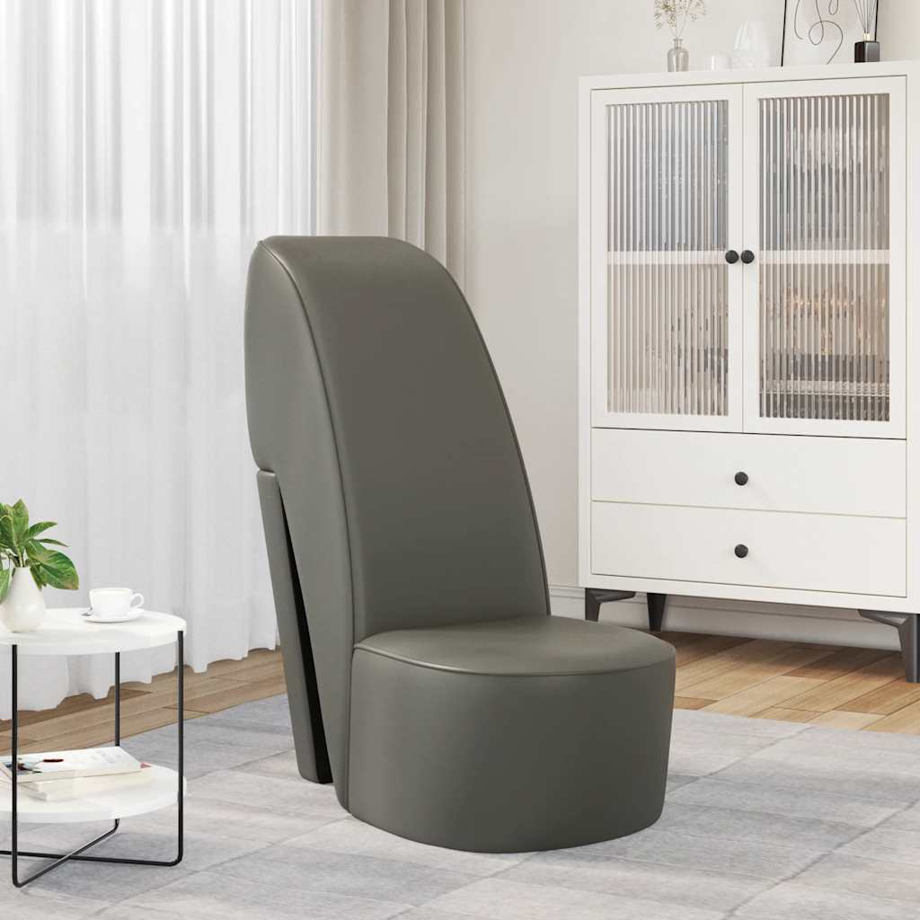 stol højhælet sko-design kunstlæder grå