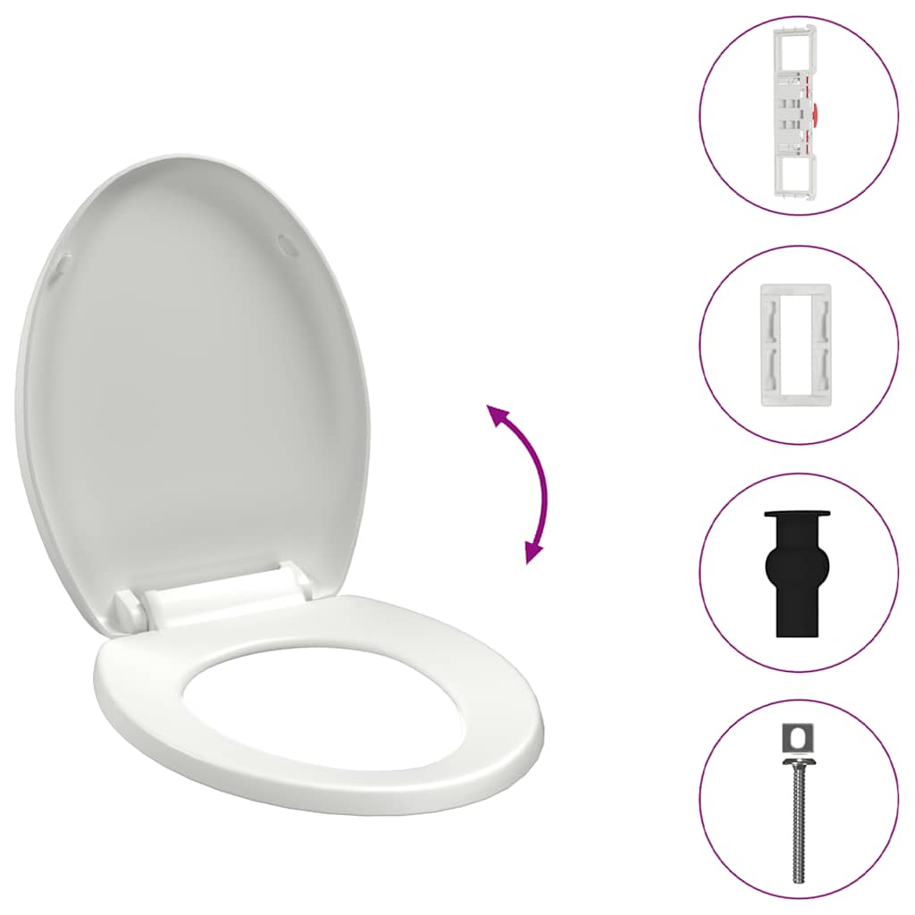 toiletsæde med soft-close og quick release-design hvid