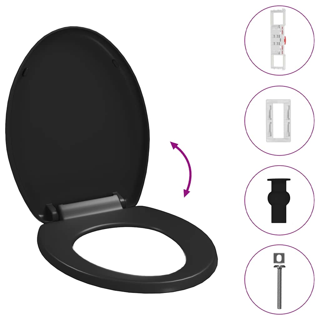 toiletsæde med soft-close og quick release-design sort