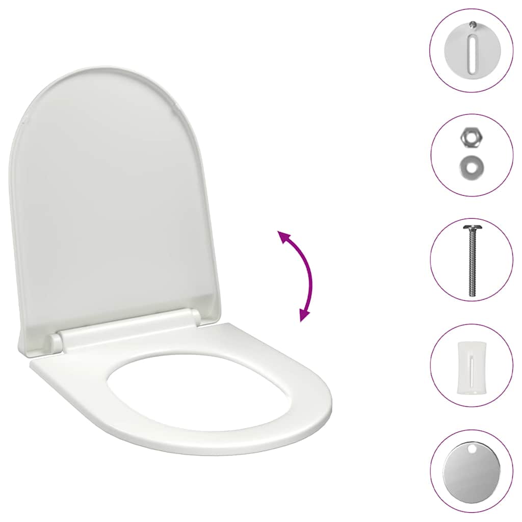 toiletsæde med soft-close og quick release-design hvid