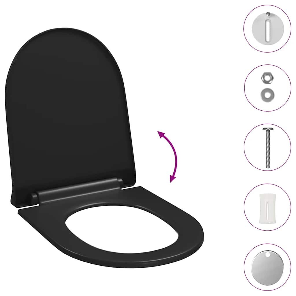 toiletsæde med soft-close og quick release-design sort