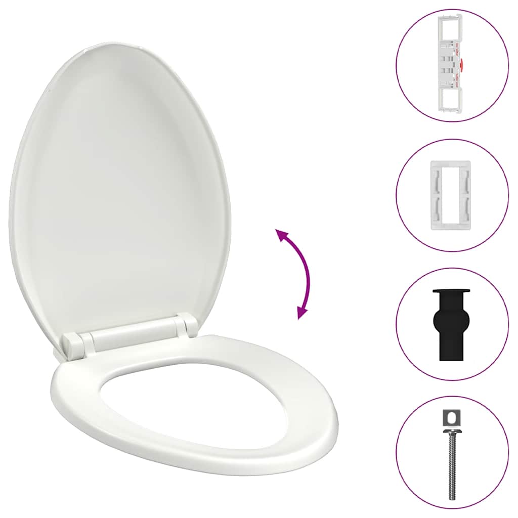 toiletsæde med soft-close og quick release-design hvid
