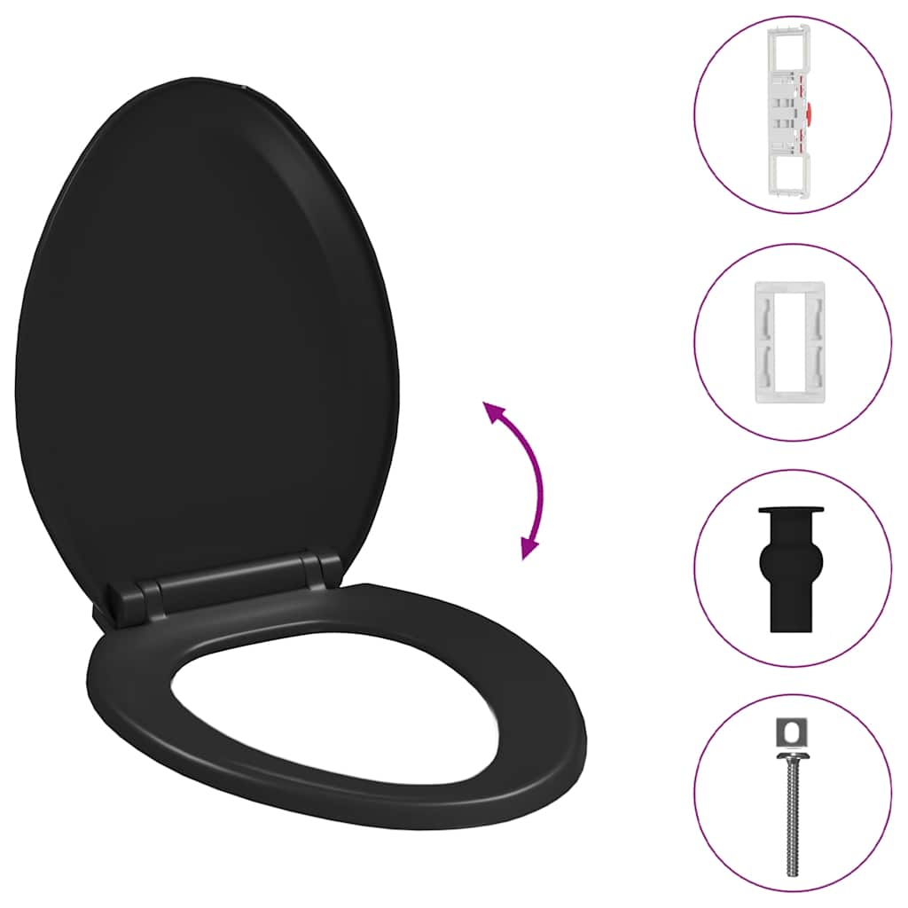 toiletsæde med soft-close og quick release-design sort