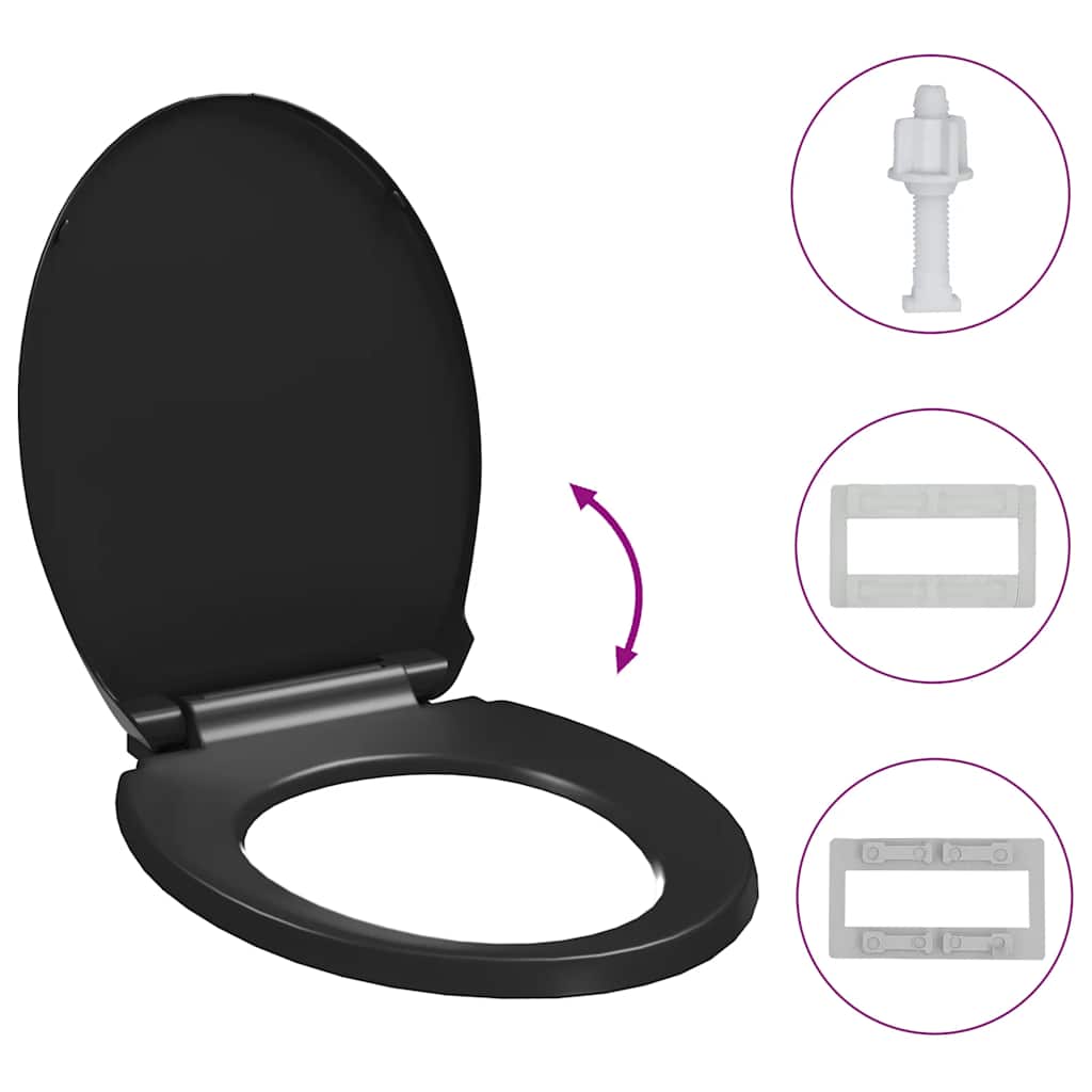 toiletsæde med soft-close og quick release-design sort