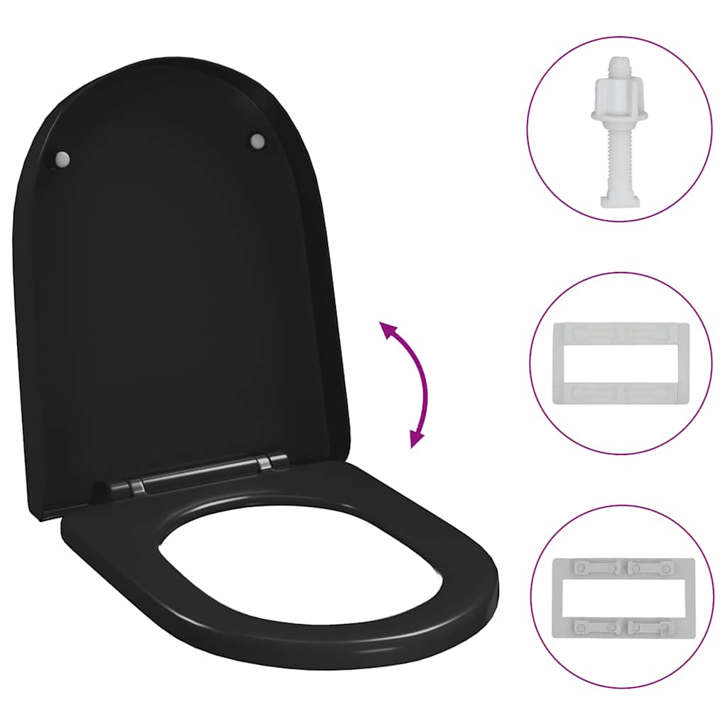 toiletsæde med soft-close og quick release-design sort