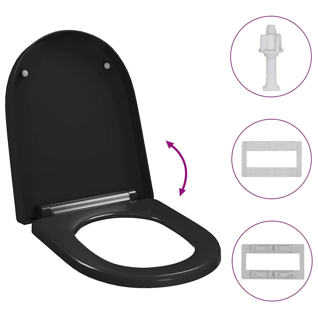 toiletsæde med soft-close og quick release-design sort