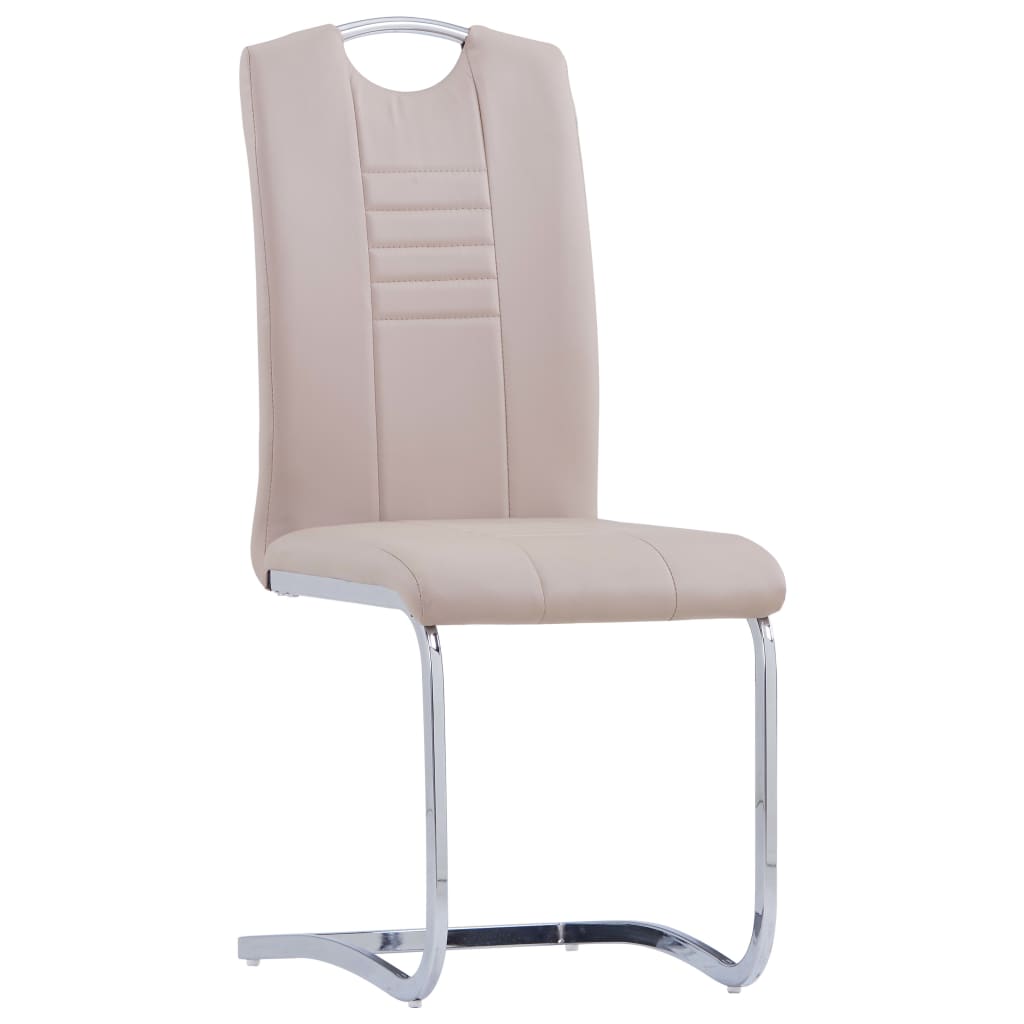 spisebordsstole med cantilever 2 stk. kunstlæder cappuccino