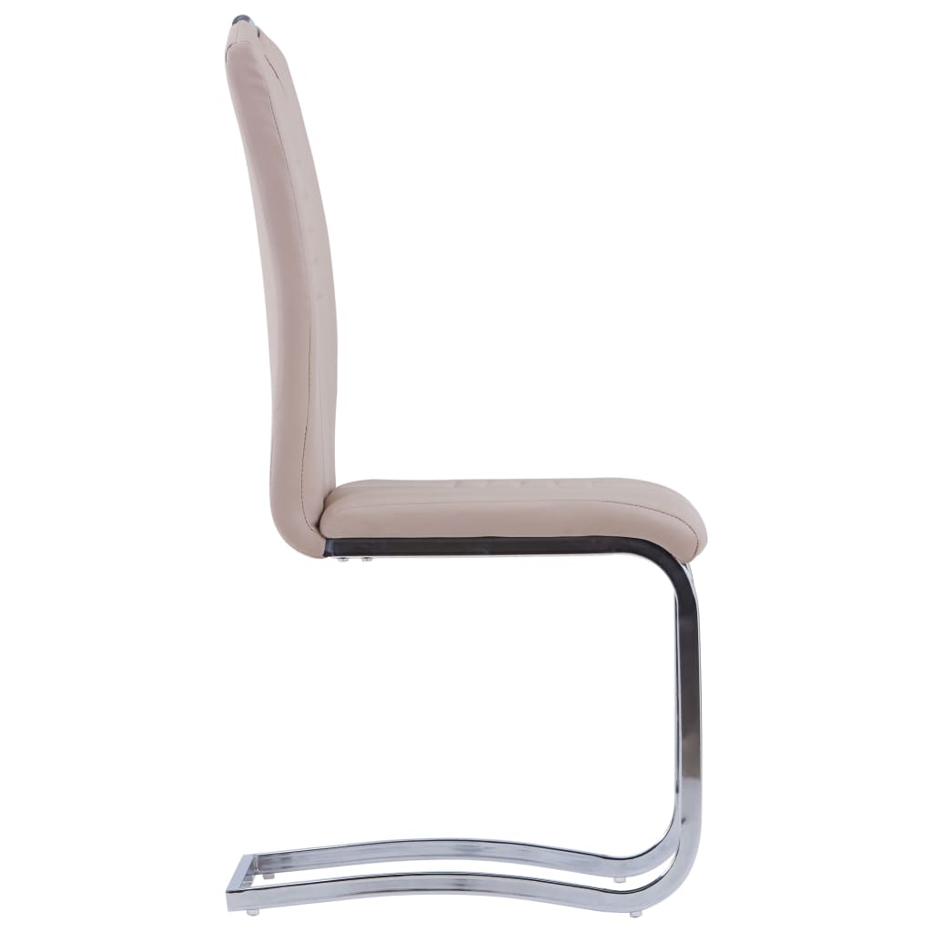 spisebordsstole med cantilever 2 stk. kunstlæder cappuccino
