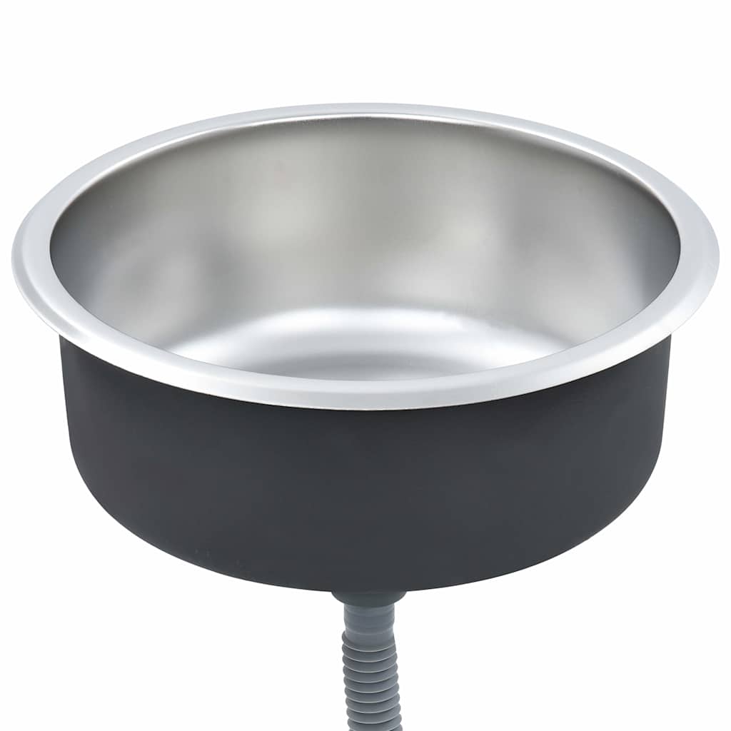 køkkenvask med strainer og vandlås rustfrit stål