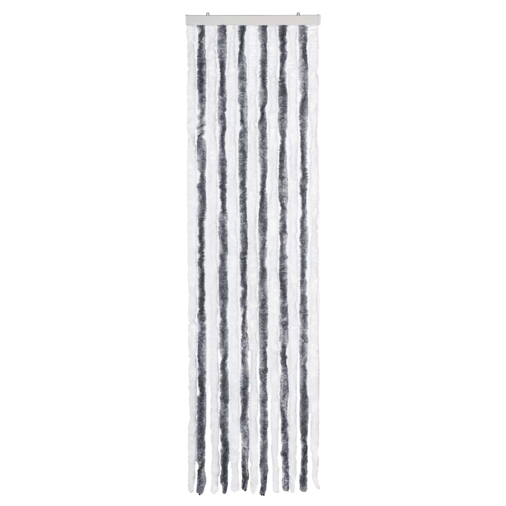 insektgardin grå og hvid 56 x 185 cm chenille
