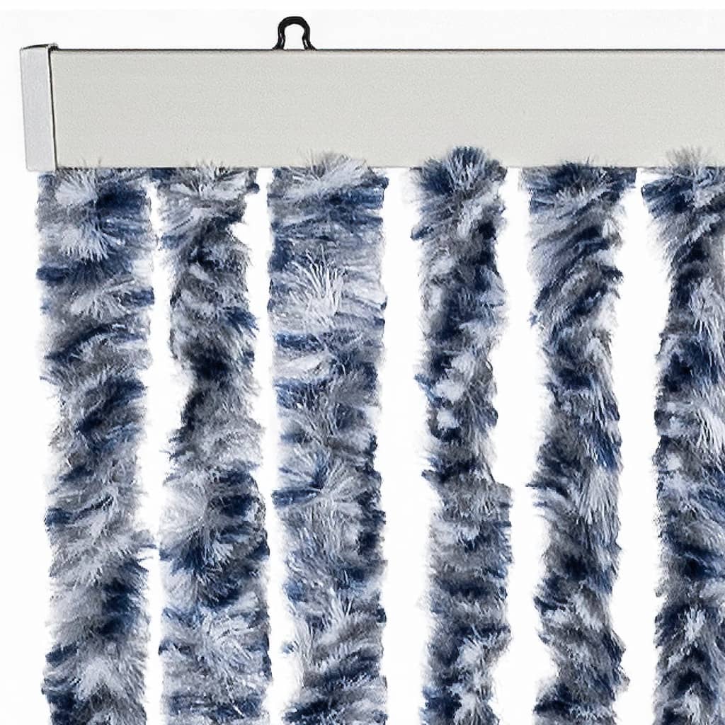 insektgardin 90 x 220 cm blå, hvid og sølvfarvet