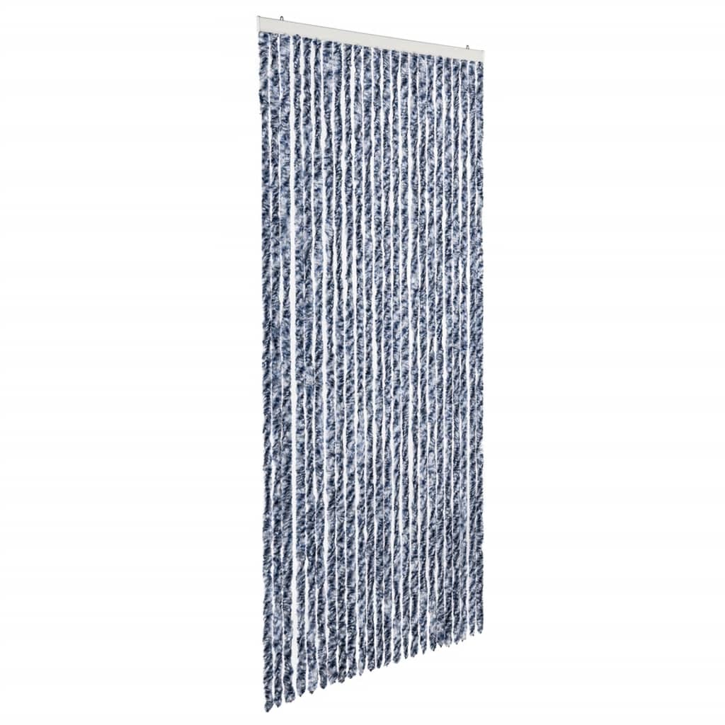 insektgardin 100 x 220 cm blå hvid og sølvfarvet