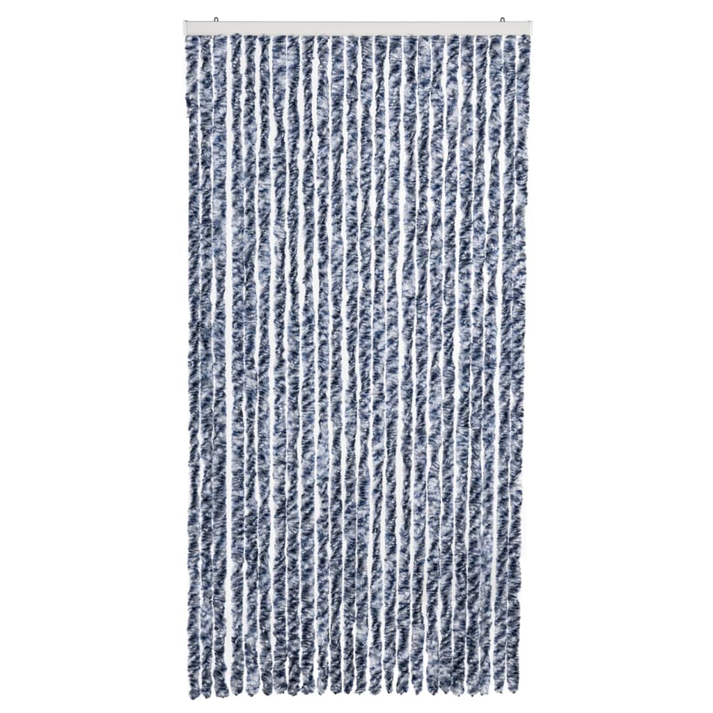 insektgardin 100 x 220 cm blå hvid og sølvfarvet