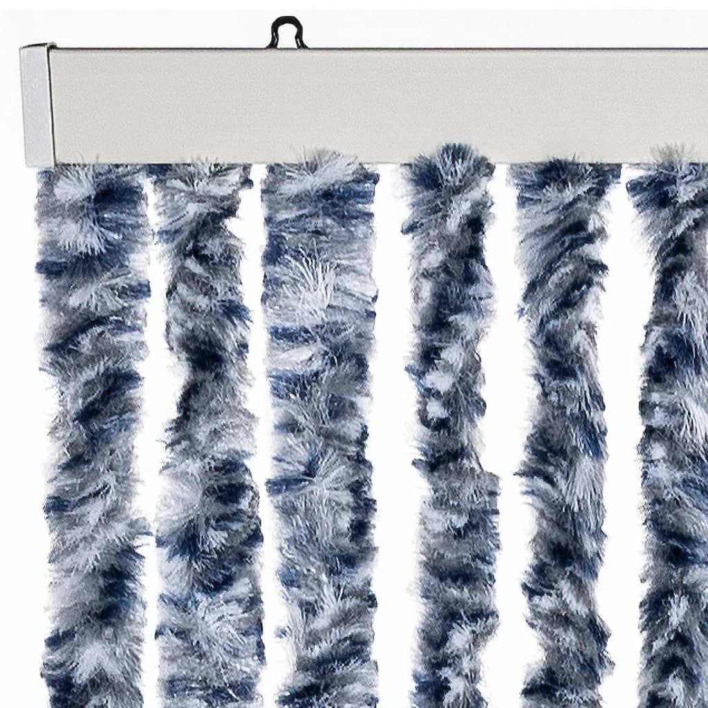 insektgardin 100 x 220 cm blå hvid og sølvfarvet