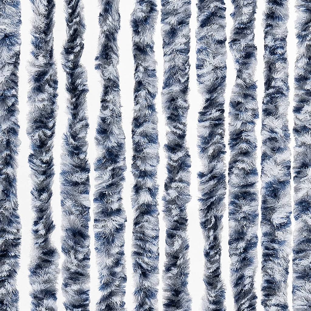 insektgardin 100 x 220 cm blå hvid og sølvfarvet
