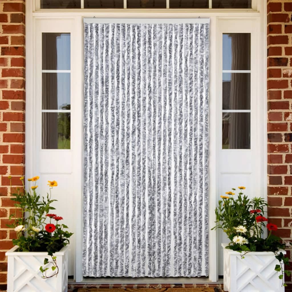 insektgardin 100 x 220 cm hvid og grå