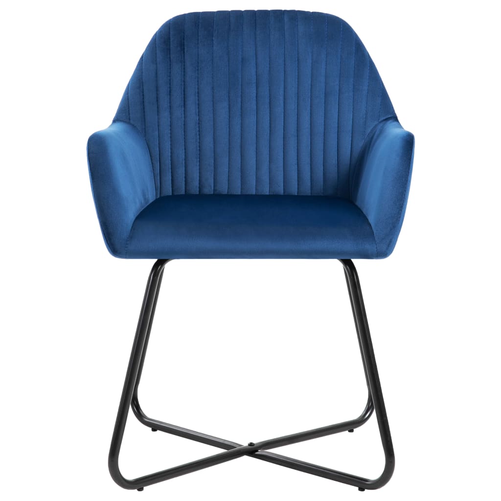 spisebordsstole 2 stk. fløjl blå