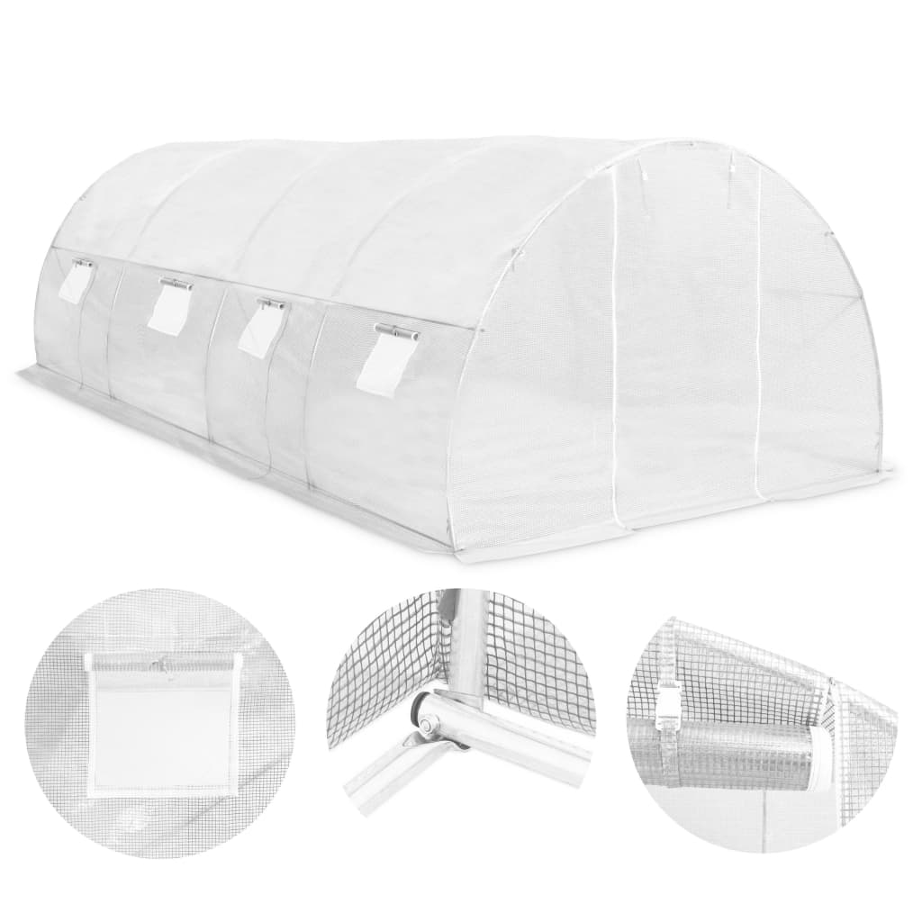 drivhus 18 m² 600x300x200 cm