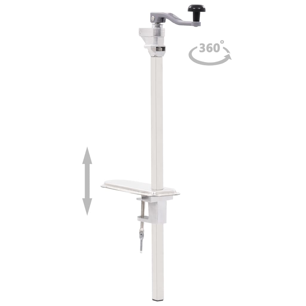dåseåbner 70 cm aluminium og rustfrit stål sølvfarvet