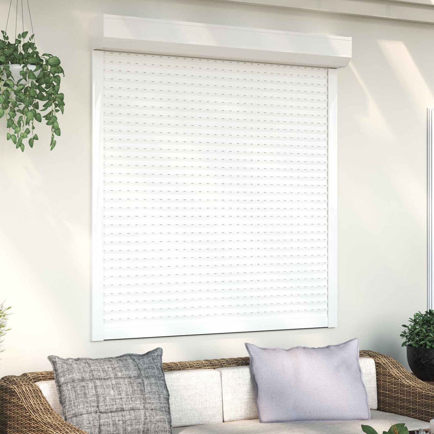 Rullegardin Hvid 130 x 140 cm Aluminium og Polyurethan