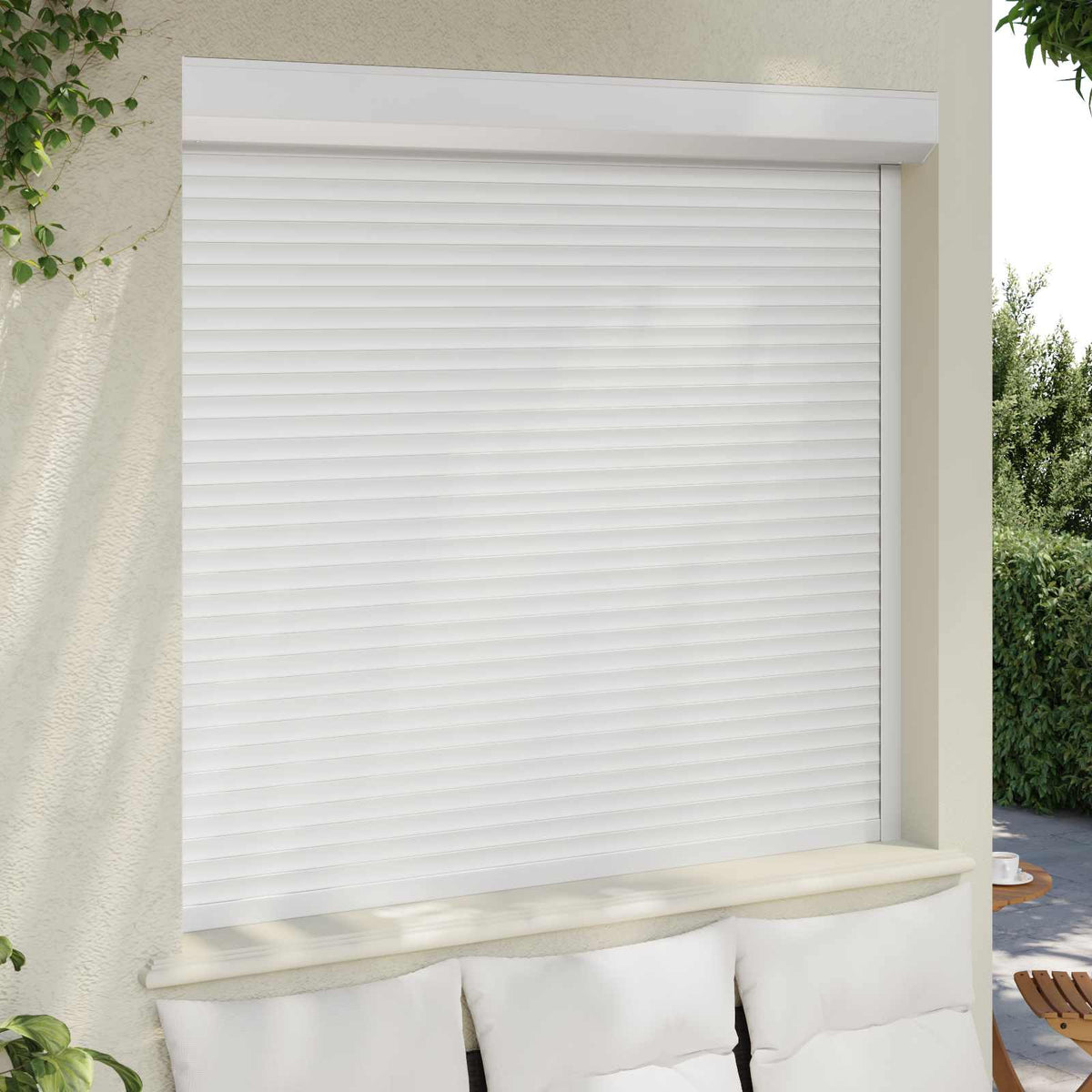 Rullegardin Hvid 160 x 150 cm Aluminium og Polyurethan