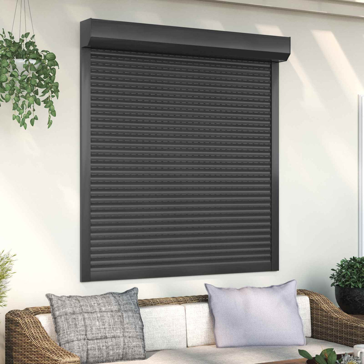 Rullegardin Antracit 130 x 140 cm Aluminium og Polyurethan
