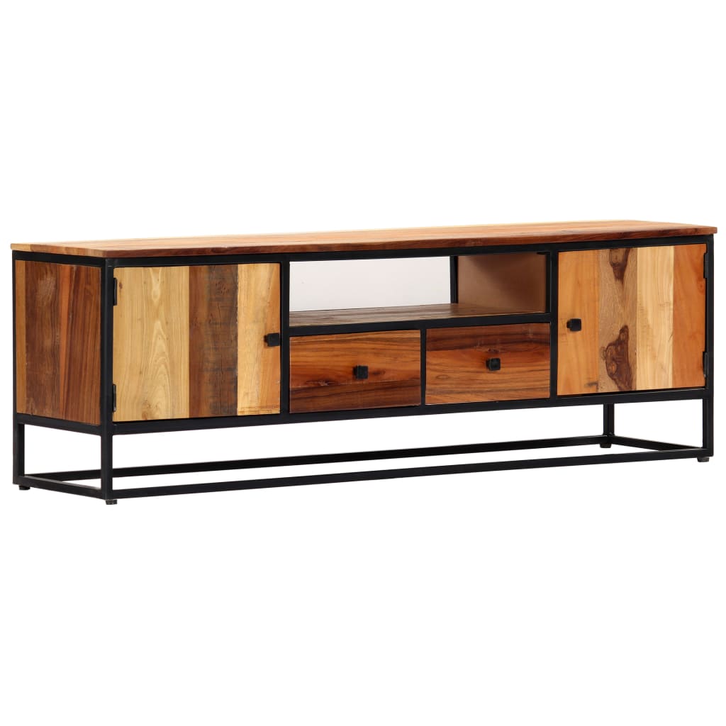 tv-skab 120x30x40 cm massivt genbrugstræ og stål