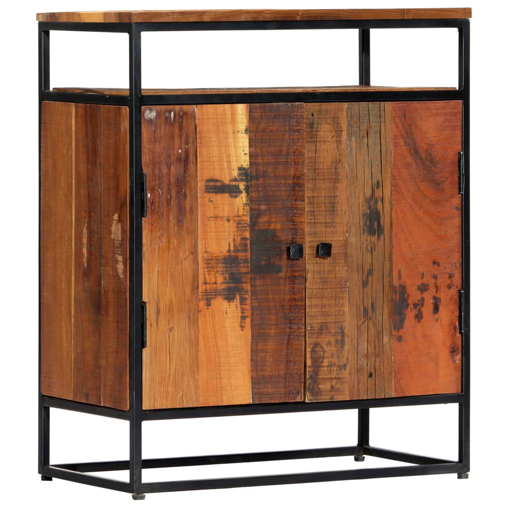 sideskab 60x35x76 cm massivt genbrugstræ og stål