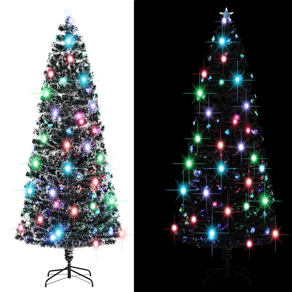 forudtændt juletræ med stativ og LED 240 cm fiberoptisk