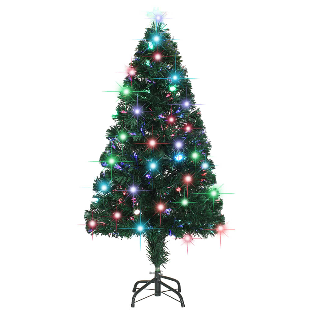 forudtændt juletræ med stativ og LED 120 cm fiberoptisk