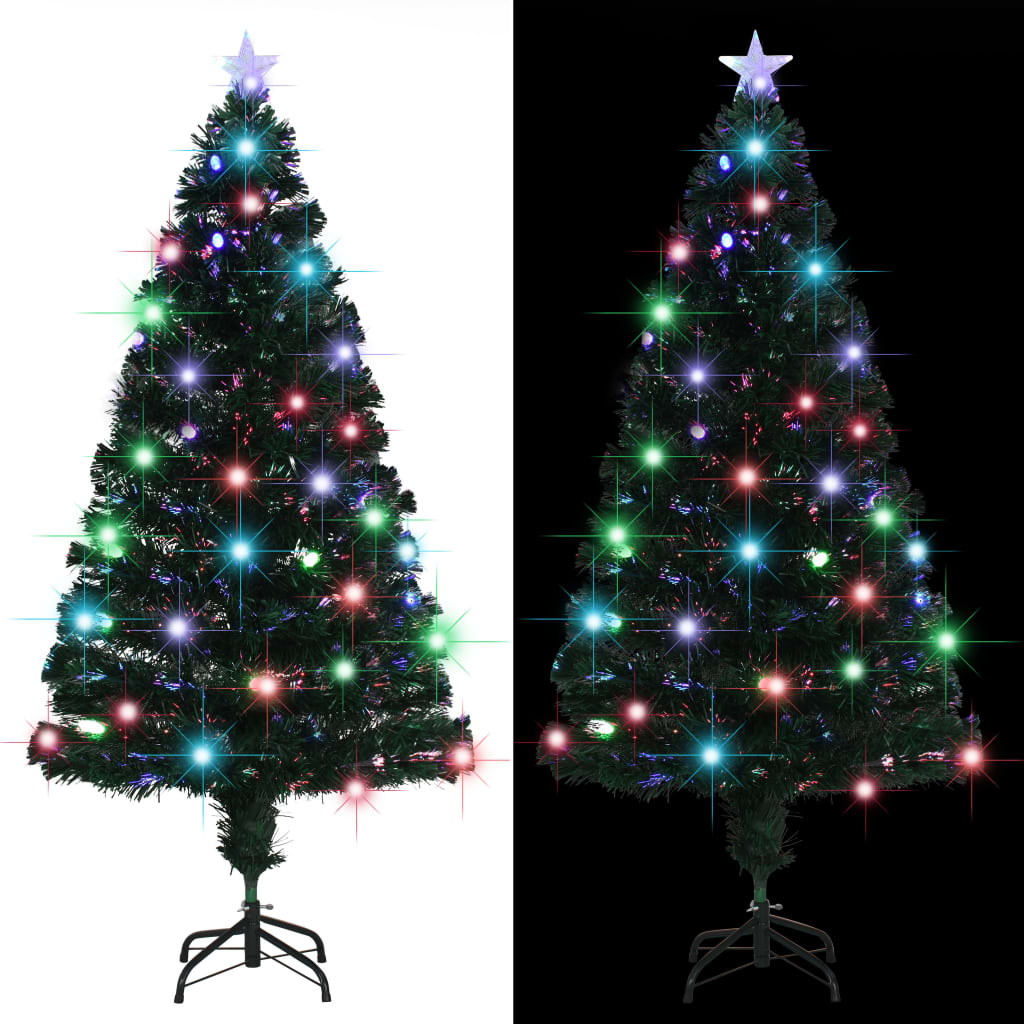 forudtændt juletræ med stativ og LED 150 cm fiberoptisk
