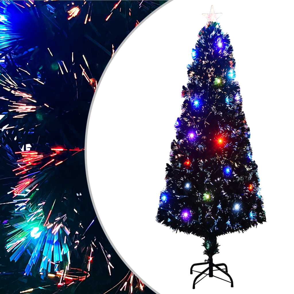 forudtændt juletræ med stativ og LED 240 cm fiberoptisk