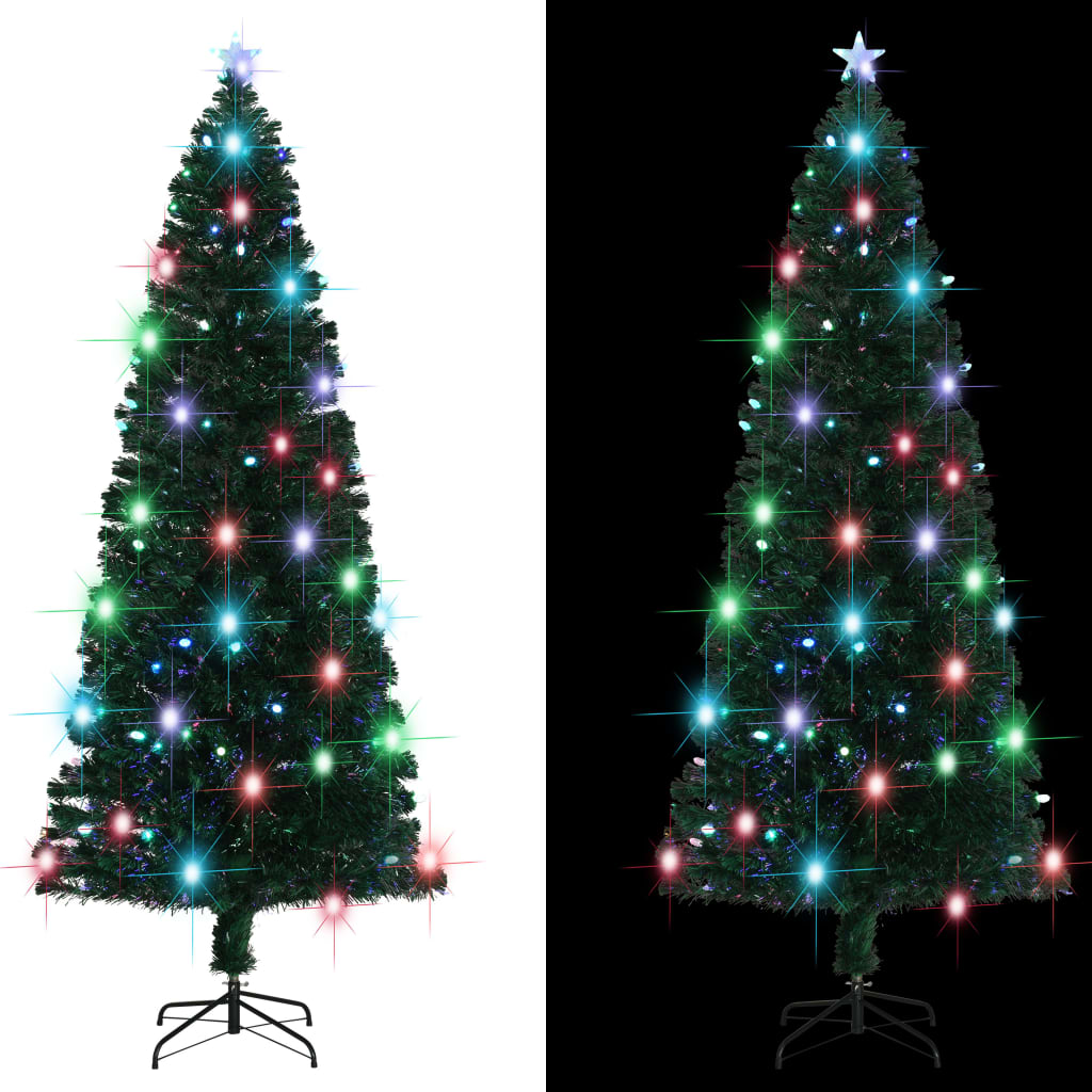 forudtændt juletræ med stativ og LED 240 cm fiberoptisk
