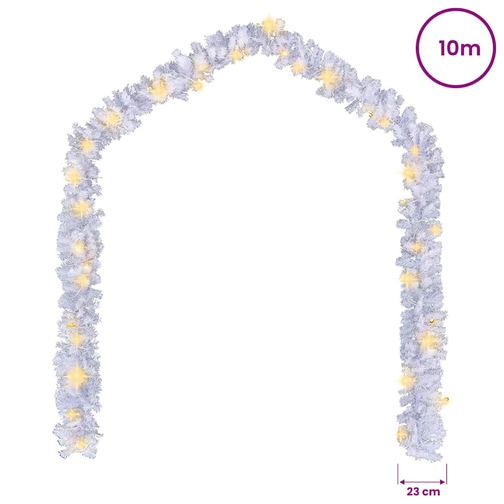 juleguirlande med LED-lys 10 m hvid