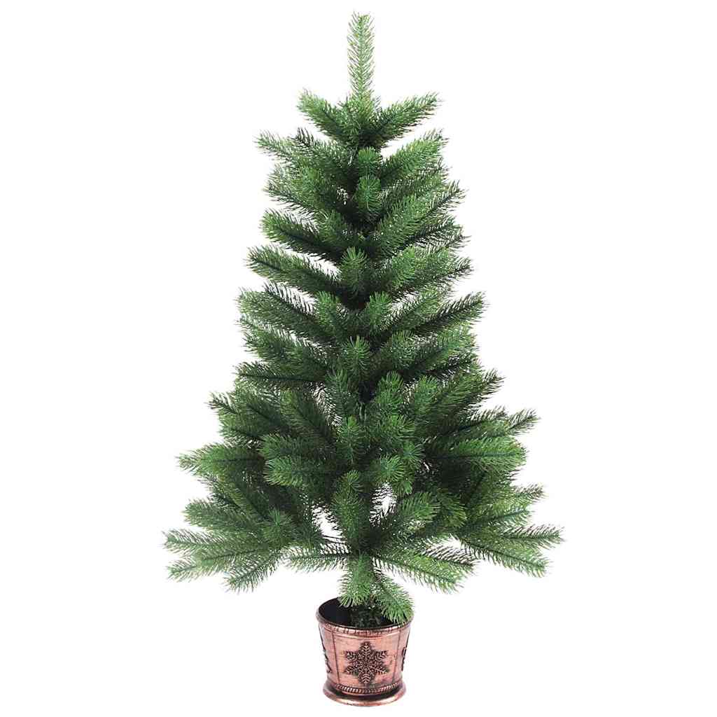kunstigt juletræ med naturtro nåle 90 cm grøn