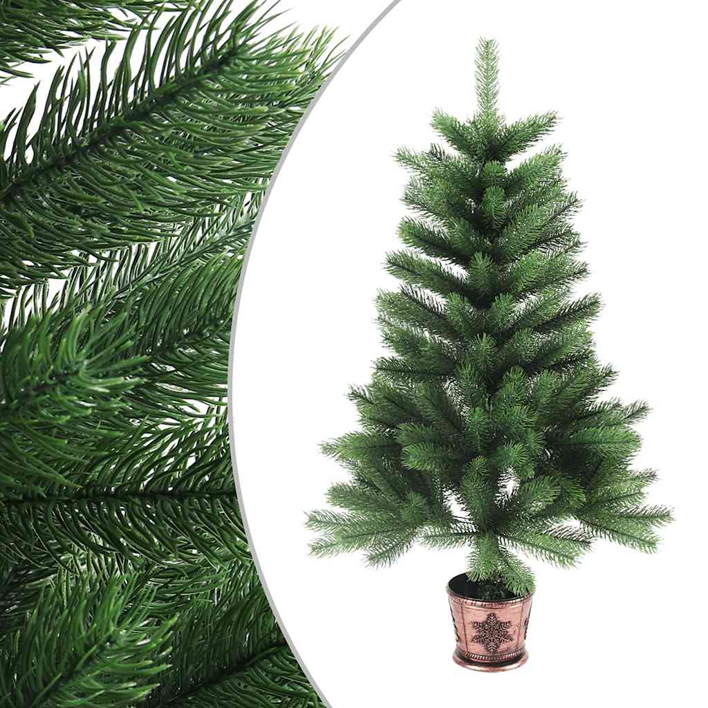kunstigt juletræ med naturtro nåle 90 cm grøn