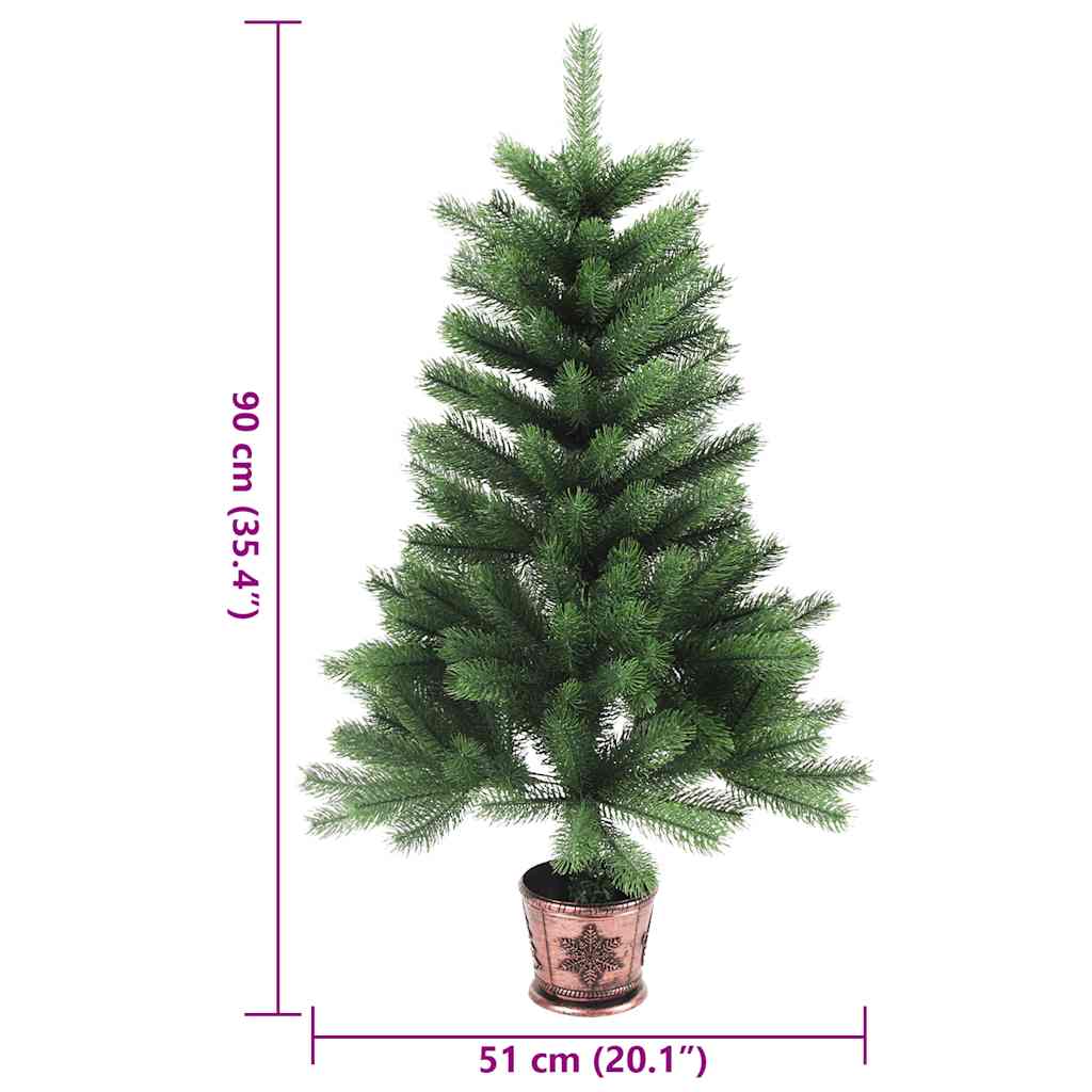 kunstigt juletræ med naturtro nåle 90 cm grøn